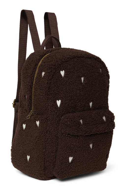 Studio Noos teddy midi backpack // chocolate hearts