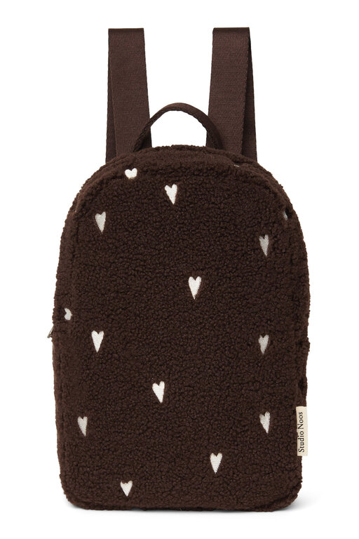 Studio Noos teddy mini backpack // chocolate hearts