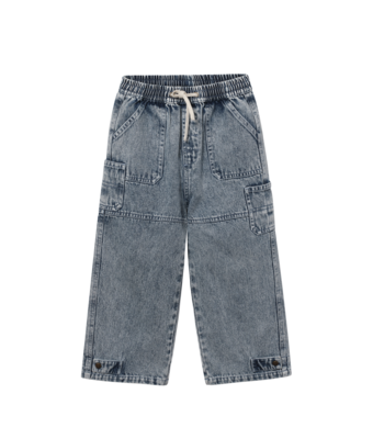 vintage wash denim utility jeans // blue