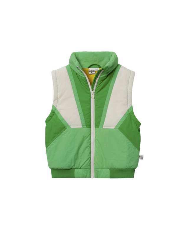 Goldie & Ace zip-off-sleeve retro jacket // green