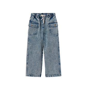 Goldie & Ace cargo pocket wide leg jeans // blue