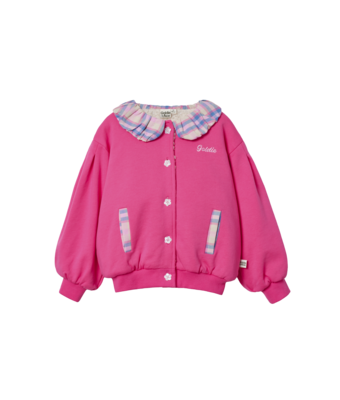 puff sleeve collar cardigan // purple