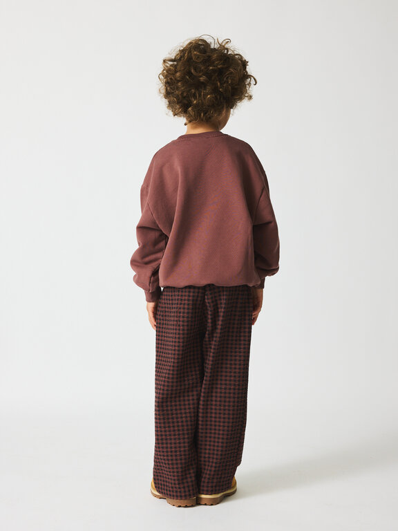 Brunobruno francis seersucker pants // marron plum check