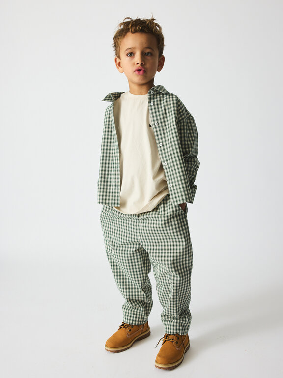 Brunobruno dora check pants // myrtle green check