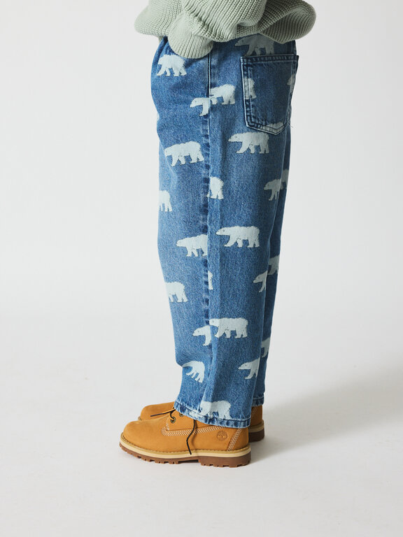 Brunobruno dorethy aop jeans // mid blue polar bear