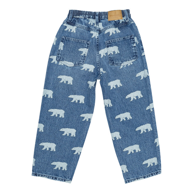 Brunobruno dorethy aop jeans // mid blue polar bear