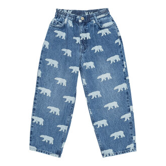 Brunobruno dorethy aop jeans // mid blue polar bear