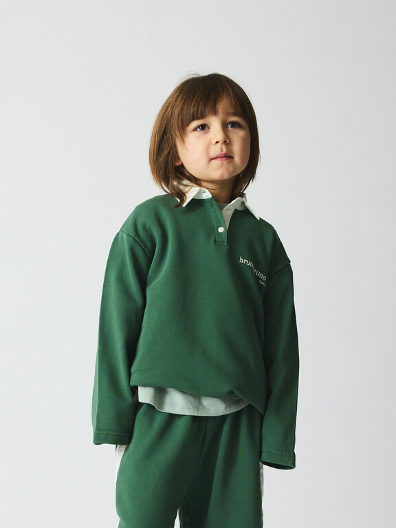 Brunobruno dana polo sweatshirt // myrtle green