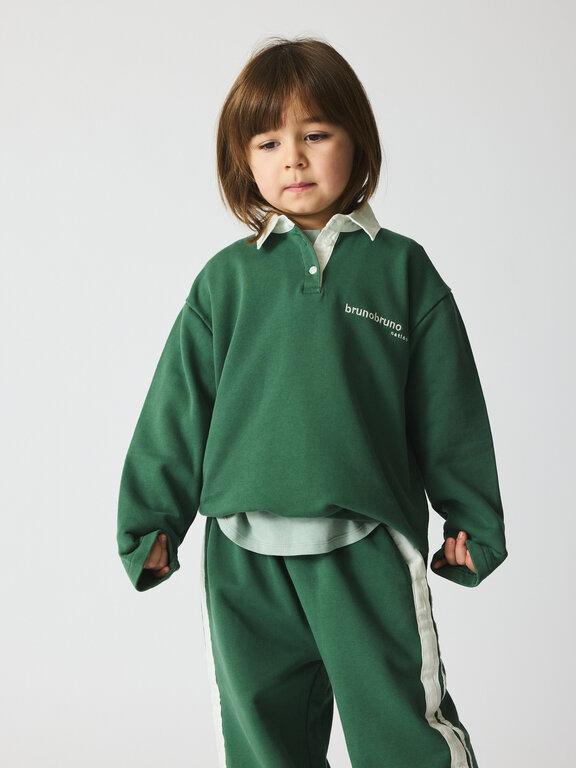 Brunobruno dana polo sweatshirt // myrtle green