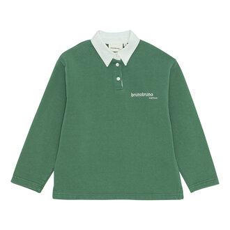 Brunobruno dana polo sweatshirt // myrtle green