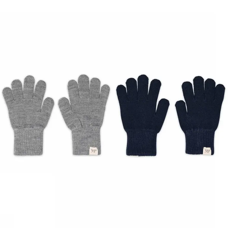 MP Denmark comfy gloves 2-pack // mix light grey mel blue