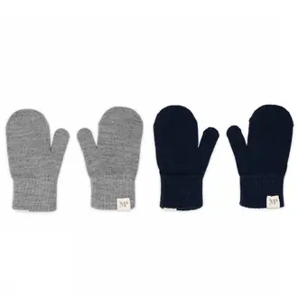 MP Denmark comfy mittens 2-pack // mix light grey mel blue
