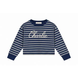Charlie Petite su sweater // stripes grey/navy