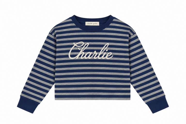 Charlie Petite su sweater // stripes grey/navy