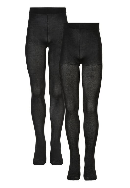 The New 2-pack tights glitter/solid // black