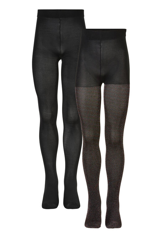 The New 2-pack tights glitter/solid // multi