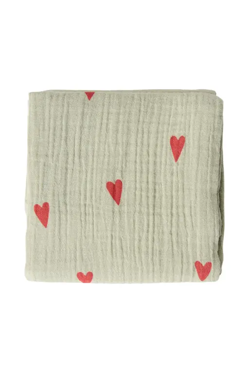 Studio Noos medium swaddle // green hearts