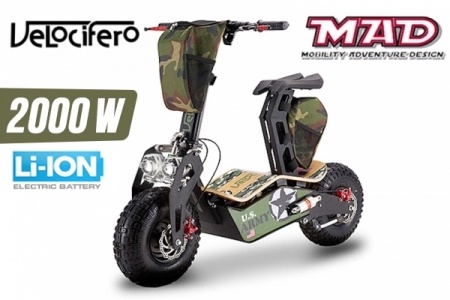 kraai portemonnee bijvoeglijk naamwoord Velocifero MAD elektrische step / scooter 2000W - Nitro Motorstore
