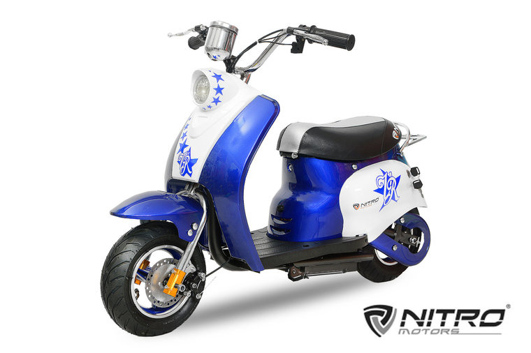 Prachtige Elektrische Retro Mini Kinderscooter