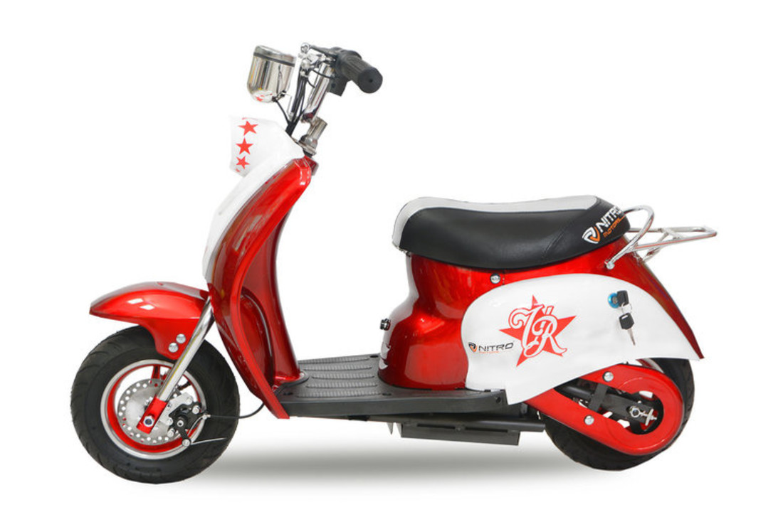 Prachtige Elektrische Retro Mini Kinderscooter