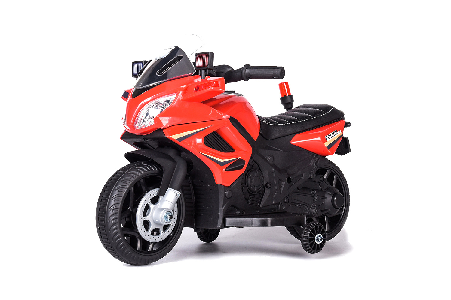 Elektrische politiemotor met sirene en muziekjes