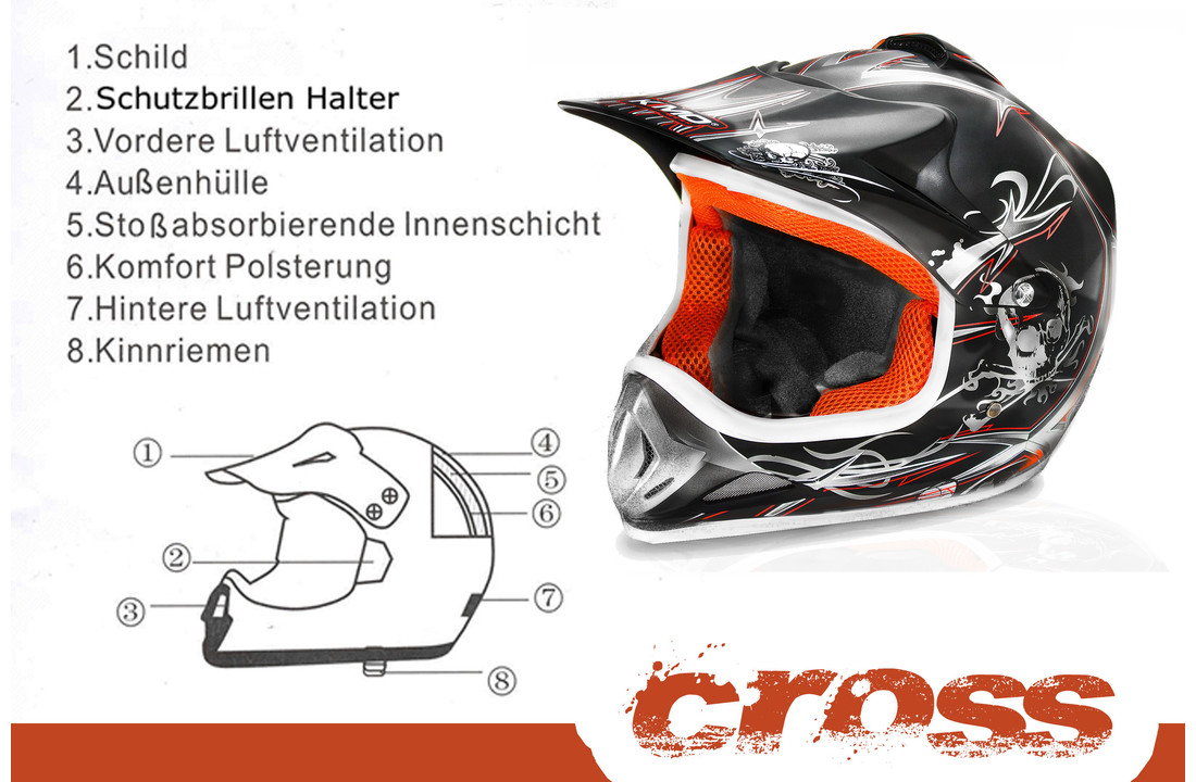 Xtreme Crosshelm voor kinderen en volwassenen
