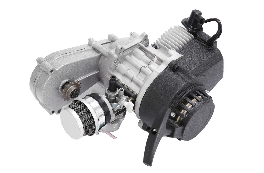 Originele Nitro Motors 49cc Dirtbike Motorblok (7ZS) compleet met koppeling, trekstarter, carburateur en luchtfilter.