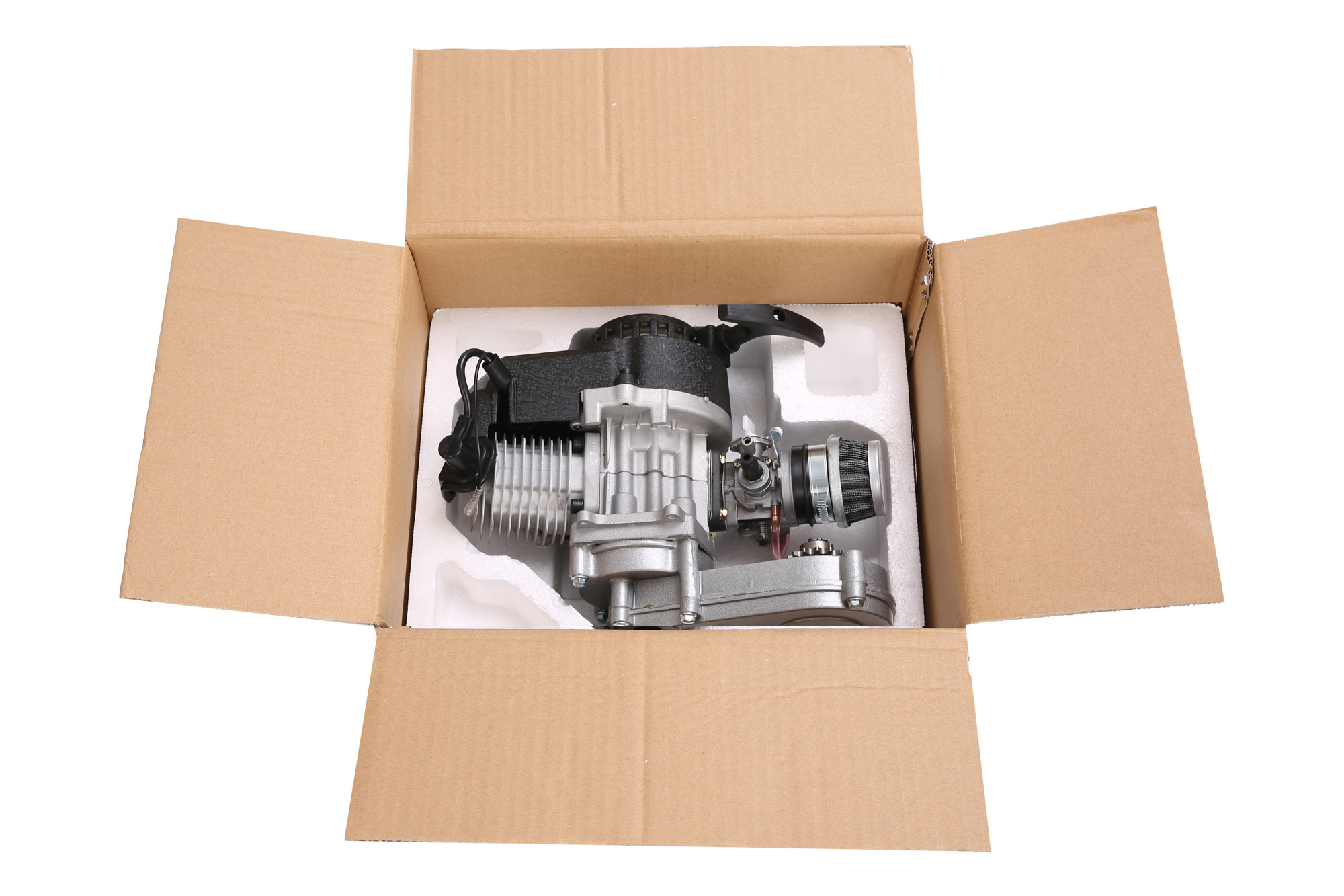 Originele Nitro Motors 49cc Dirtbike Motorblok (14ZS) compleet met koppeling, trekstarter, carburateur en luchtfilter.