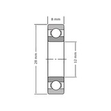 Lager 6001 2RS 12x28x8mm