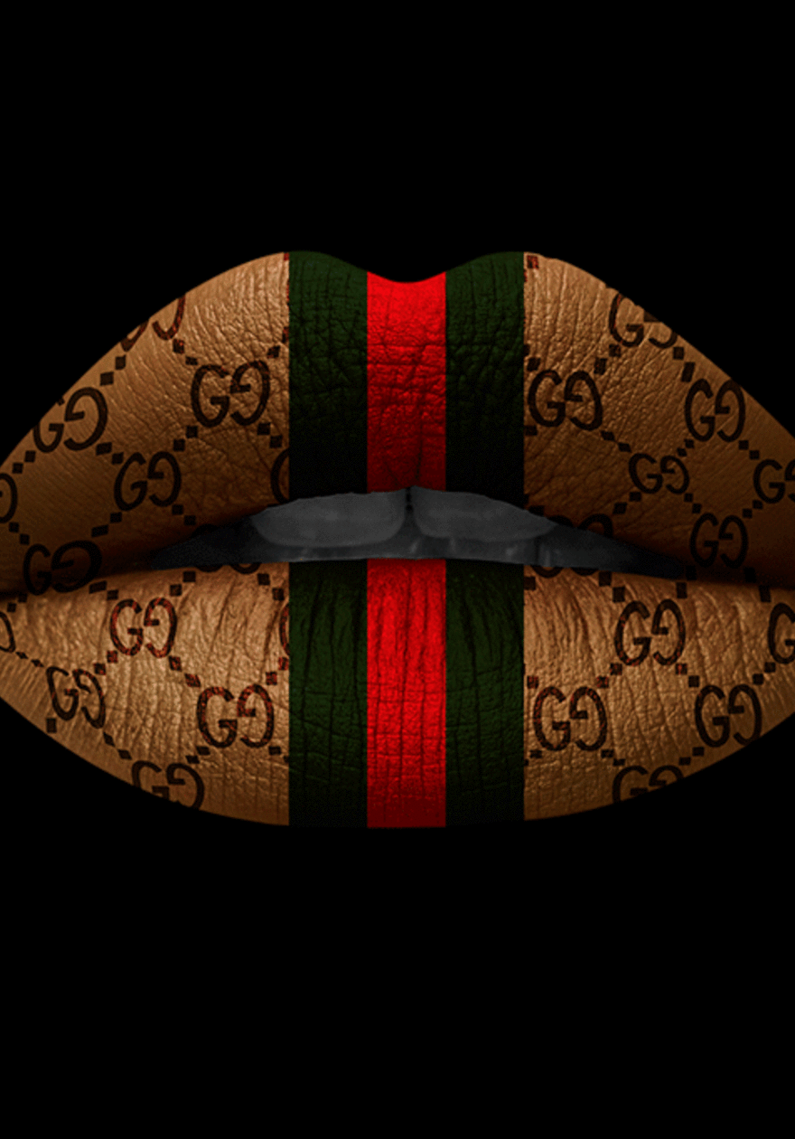 Gucci Lips photo art on plexiglass and dibond Xiart
