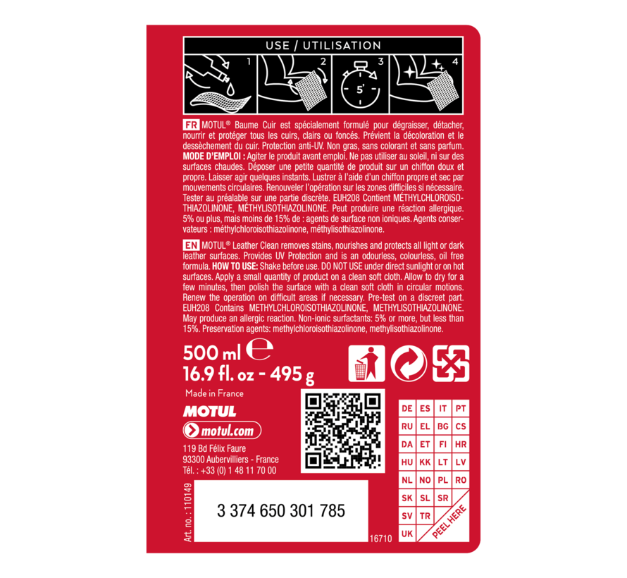 Motul Leer Reiniger 0.5L