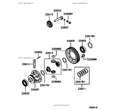 Mitsubishi  MD743362 	VERSNELLING, M / T DIFF DRIVE