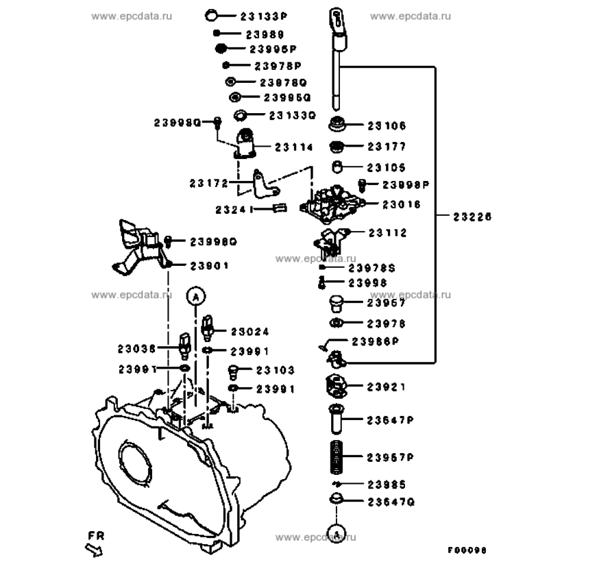 Mitsubishi 2590A099 Versnellingspook-as Kit