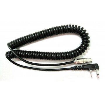 Coiled Headset cable for conecting headset to Kenwood 2 pin radio.