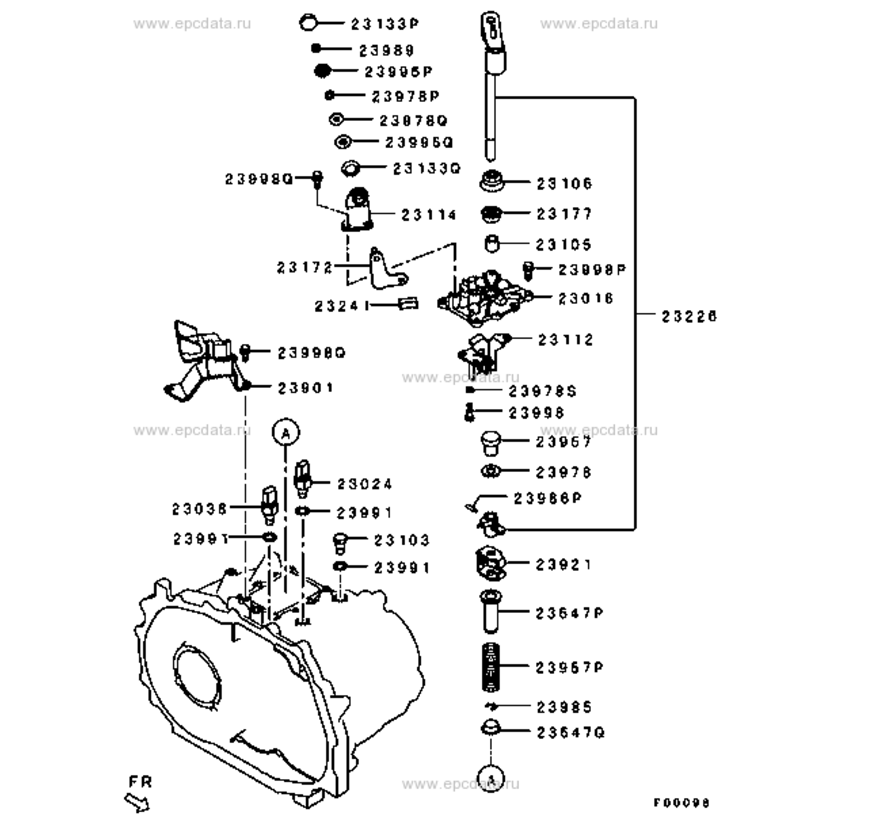 Mitsubishi 2590A099 Versnellingspook-as Kit