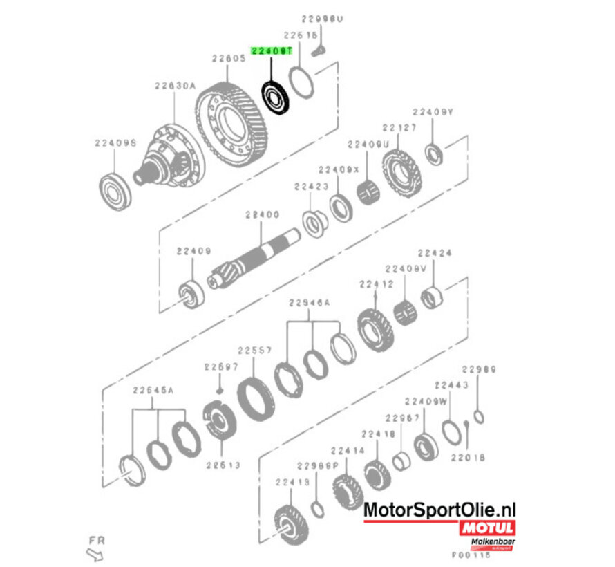 Mitsubishi 2522A077 Lager Uitgaande As