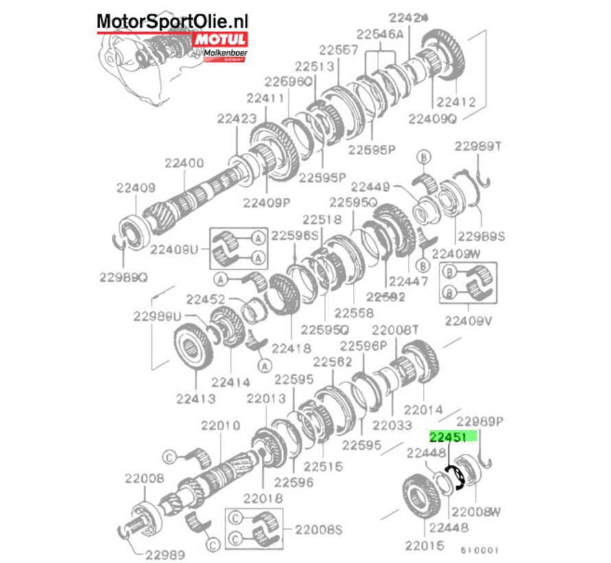 Mitsubishi MD748473 Stopper Ingaande As Evo 7/8/9