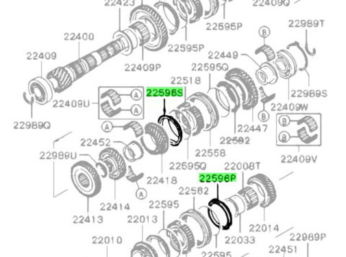 Mitsubishi Motors Corporation Mitsubishi MR748058 Synchromeshring 4e Versnelling Evo 5-9