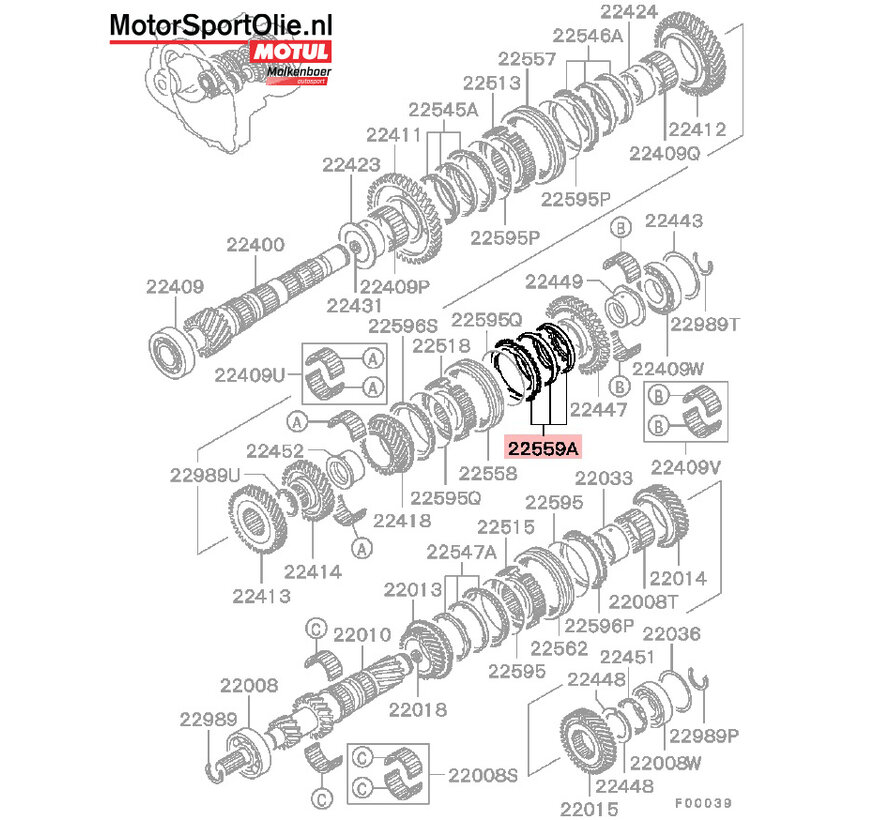 Mitsubishi MN168934 Synchromeshring Achteruit Versnelling Evo 7/8/9