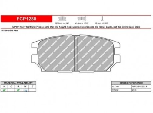 Ferodo Racing Ferodo Racing FCP1280R Remblokken