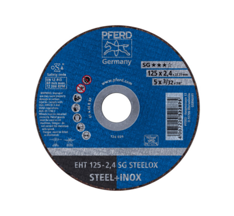 PFERD Slijpschijf EH 125x2,4x22,23 SG Steelox