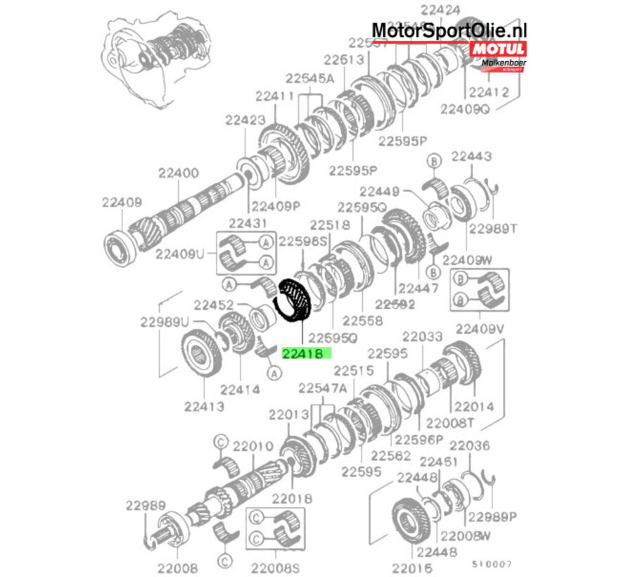 Mitsubishi MD748562 Tandwiel M / T Uitgaande As 5e Versnelling