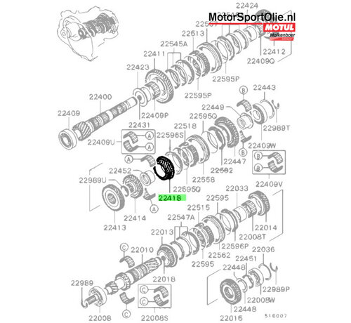 Mitsubishi Motors Corporation Mitsubishi MD748562 Tandwiel M / T Uitgaande As 5e Versnelling