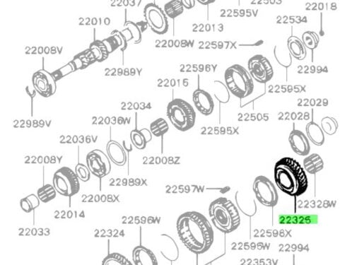 Mitsubishi Motors Corporation Mitsubishi MD740235 Tandwiel Tussenas 2e Versnelling