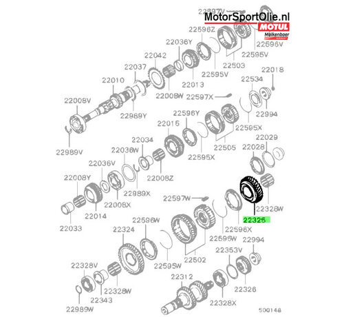 Mitsubishi Motors Corporation Mitsubishi MD740235 Tandwiel Tussenas 2e Versnelling