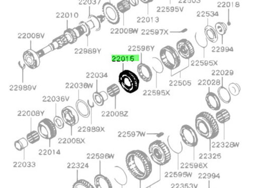 Mitsubishi Motors Corporation Mitsubishi MD743164 Tandwiel M/T Ingaande As 5e Versnelling