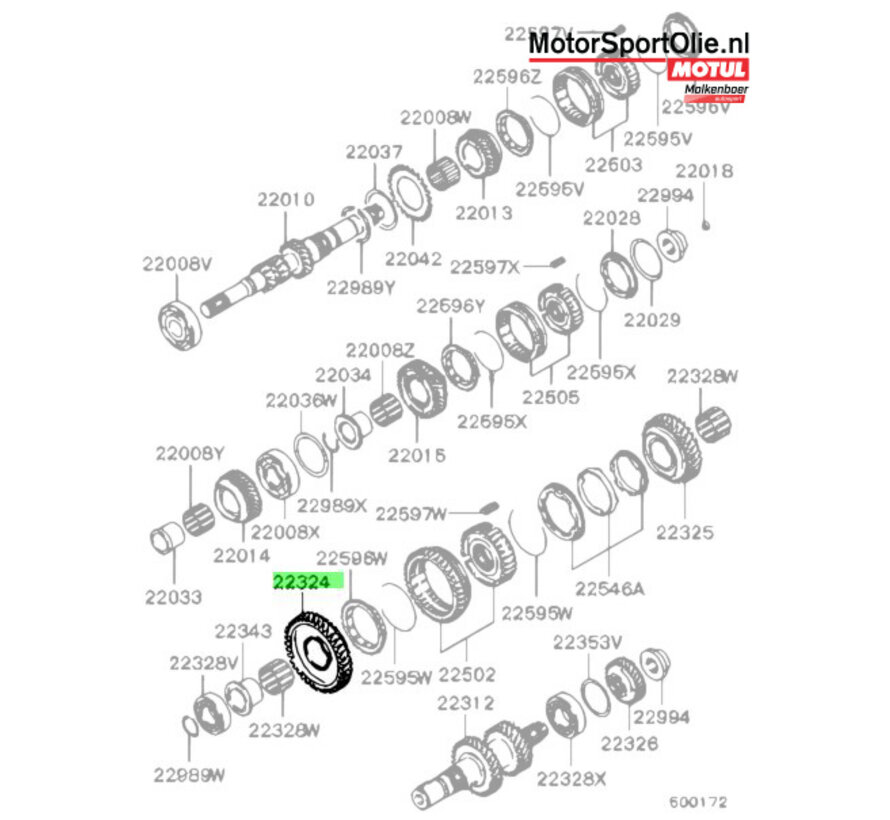 Mitsubishi MD743979 Tandwiel M/T Tussenas 1e Versnelling