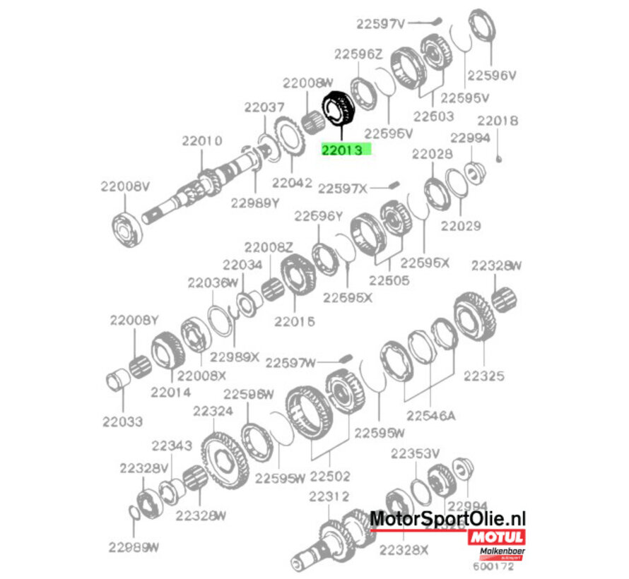 Mitsubishi MD743313 Tandwiel M/T Ingaande As 3e Versnelling