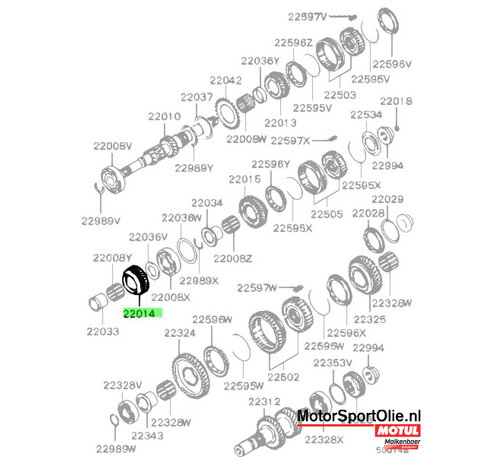 Mitsubishi Motors Corporation Mitsubishi MD741694 Tandwiel M/T Ingaande As 4e Versnelling