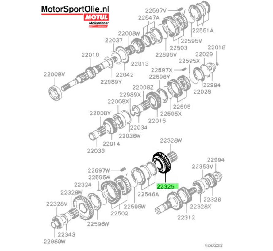 Mitsubishi MD746691 Tandwiel M/T Tussenas 2e Versnelling